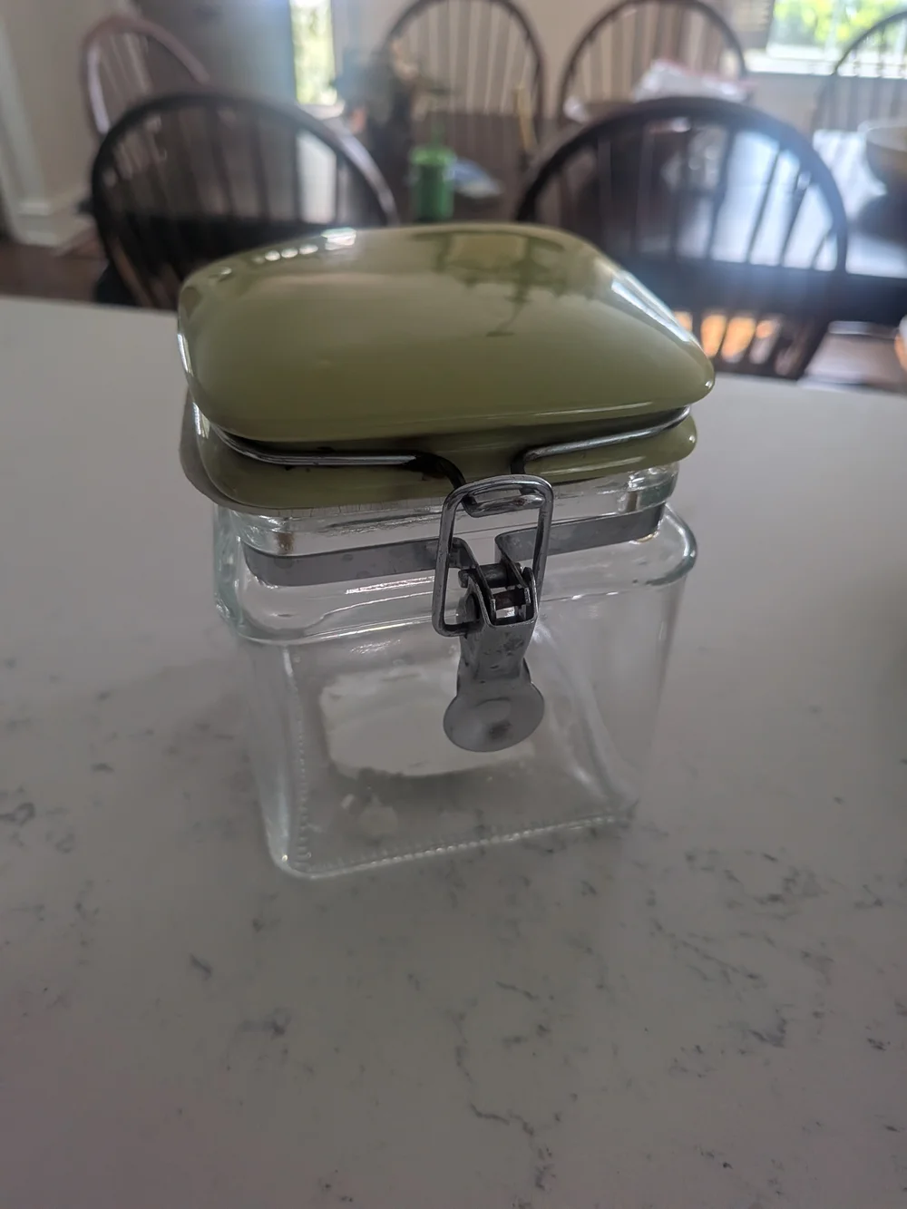 Glass Storage Jar with Green Airtight Lid